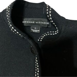 Adrienne Vittadini 100% Wool Sweater Jacket Long Warm Buttoned Pocket Classic S